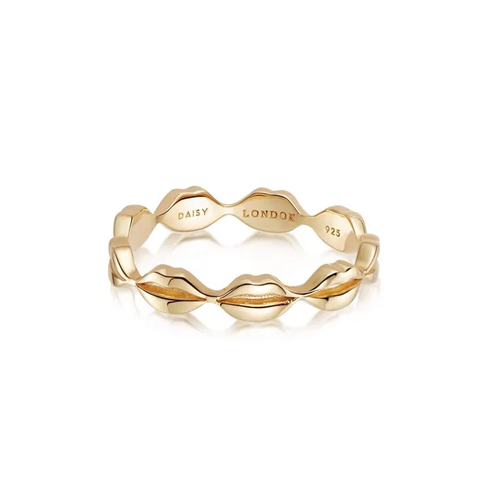 Women Stacking Rings Daisy London Jewellery Vita Lips Ring 18ct Gold Plate