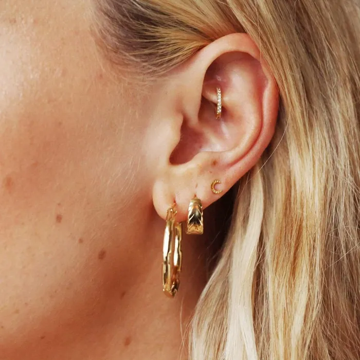 Women Stud Earrings Daisy London Jewellery Este Lalonde Luna Stud Earrings 18Ct Gold Plate