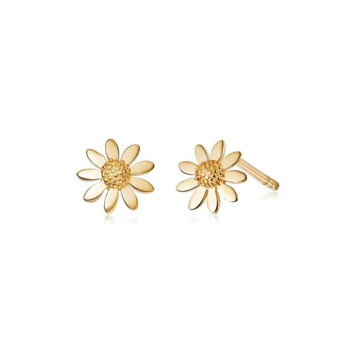 Women Stud Earrings Daisy London Jewellery Marguerite Daisy Stud Earrings 18ct Gold Plate