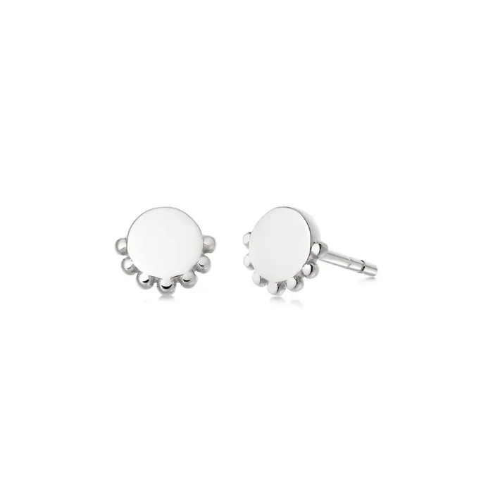 Women Stud Earrings Daisy London Jewellery Stacked Round Beaded Stud Earrings Sterling Silver Women Stud Earrings Daisy London Jewellery Stacked Round Beaded Stud Earrings Sterling Silver