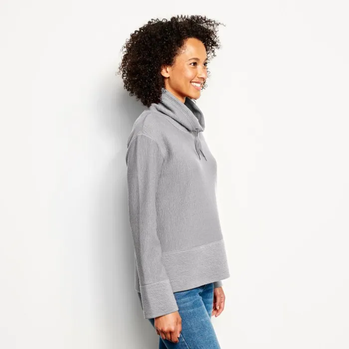 Women Textured Cowl Sweatshirt Heathered Titanium Orvis Sweatshirts