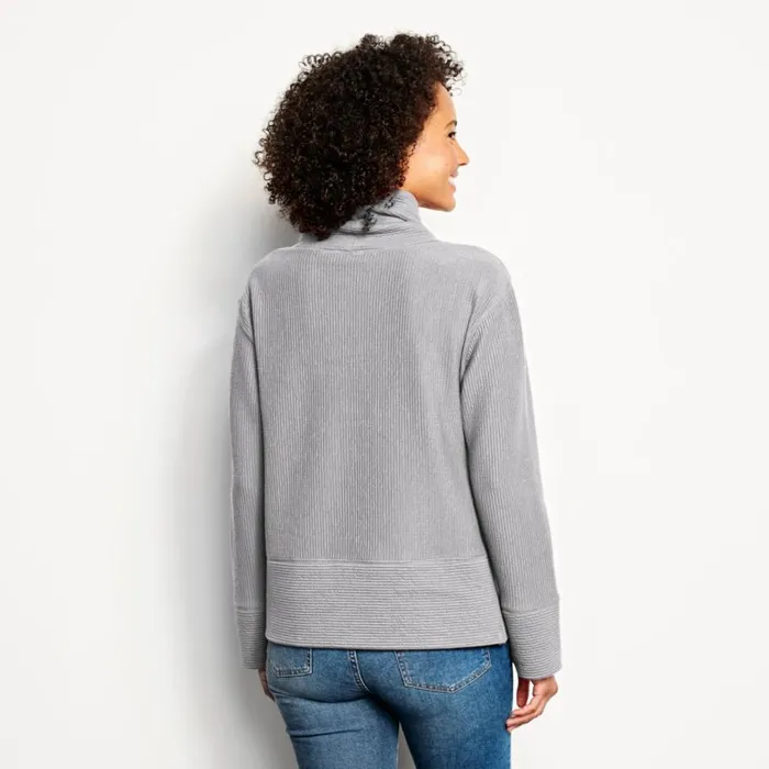 Women Textured Cowl Sweatshirt Heathered Titanium Orvis Sweatshirts