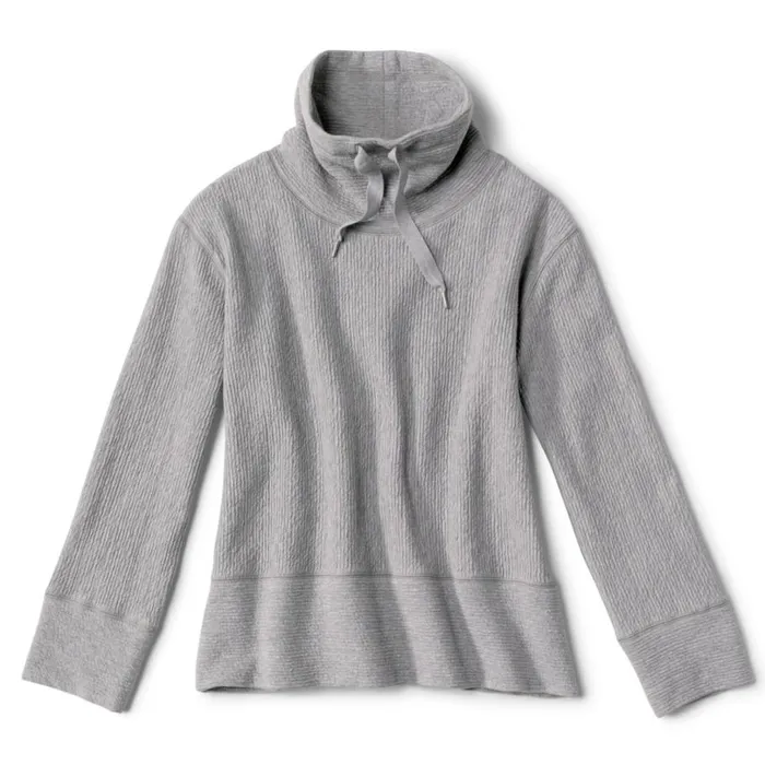 Women Textured Cowl Sweatshirt Heathered Titanium Orvis Sweatshirts