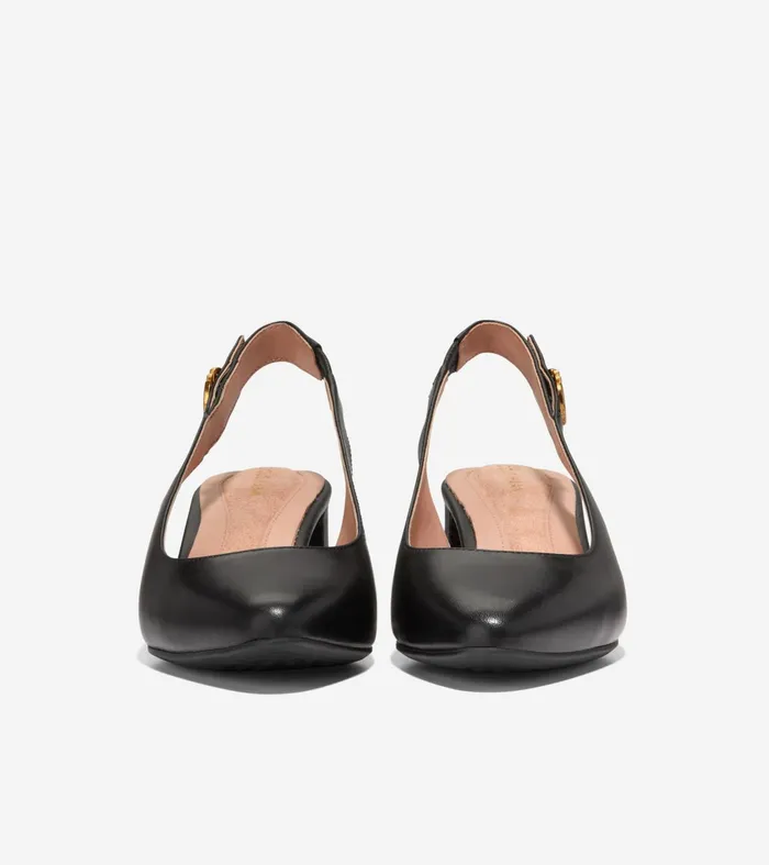 Women The GoTo Slingback Pump 45MM Black Leather Cole Haan Heels and Pumps
