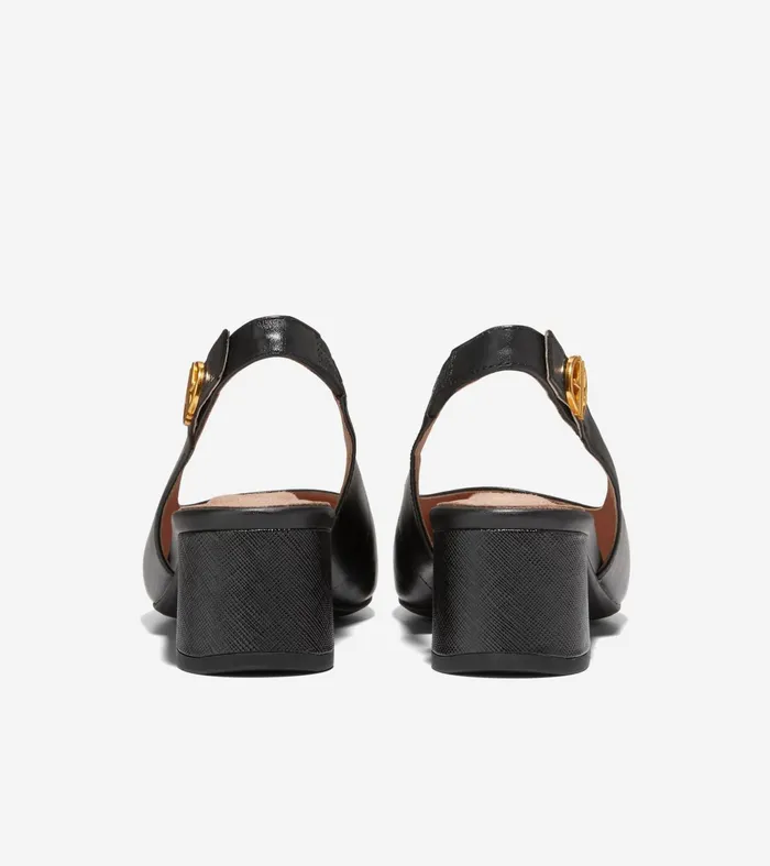 Women The GoTo Slingback Pump 45MM Black Leather Cole Haan Heels and Pumps