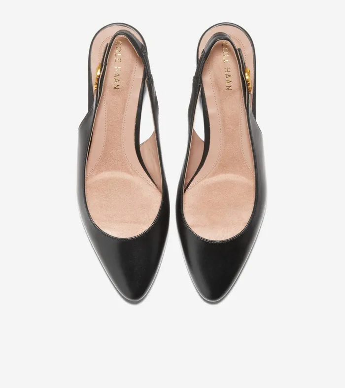 Women The GoTo Slingback Pump 45MM Black Leather Cole Haan Heels and Pumps