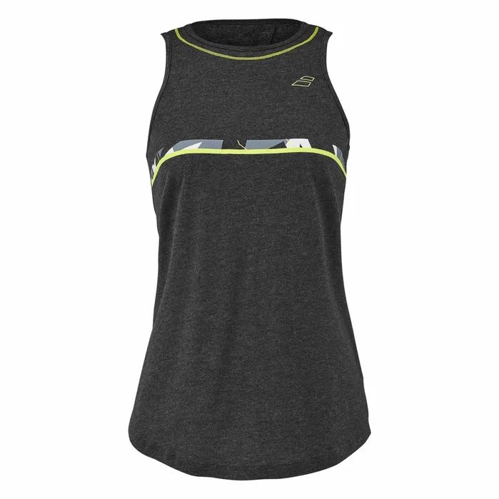 Women Tops Babolat Aero Cotton Tank Heather Blackyellow