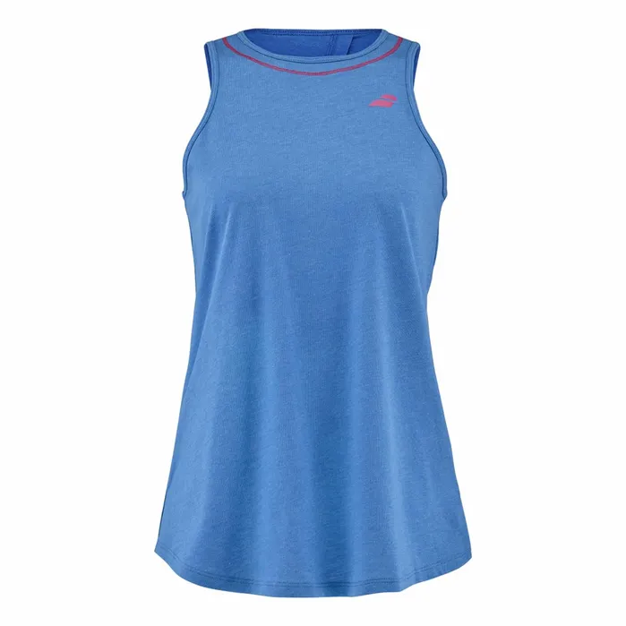 Women Tops Babolat Exercise Cotton Tank Heather Blue