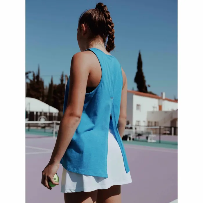 Women Tops Babolat Exercise Cotton Tank Heather Blue