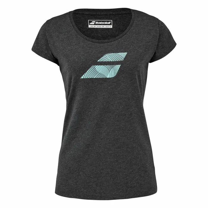 Women Tops Babolat Exercise Flag Tee Heather Black
