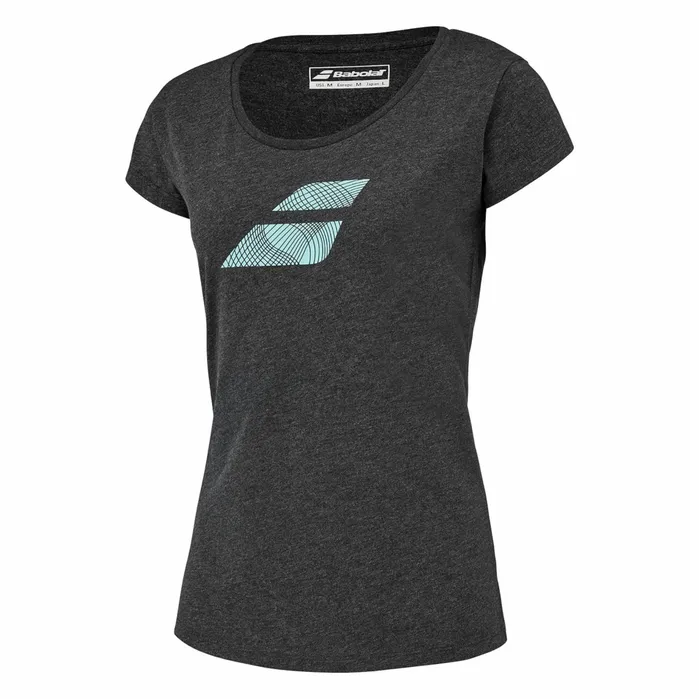 Women Tops Babolat Exercise Flag Tee Heather Black