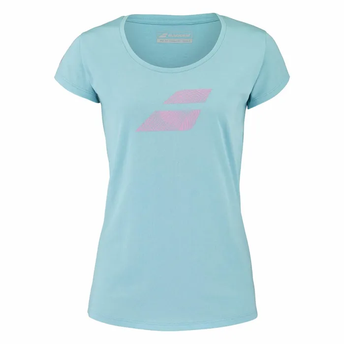Women Tops Babolat Exercise Flag Tee Heather Blue