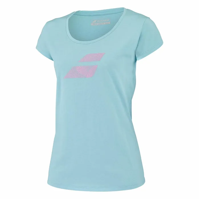 Women Tops Babolat Exercise Flag Tee Heather Blue