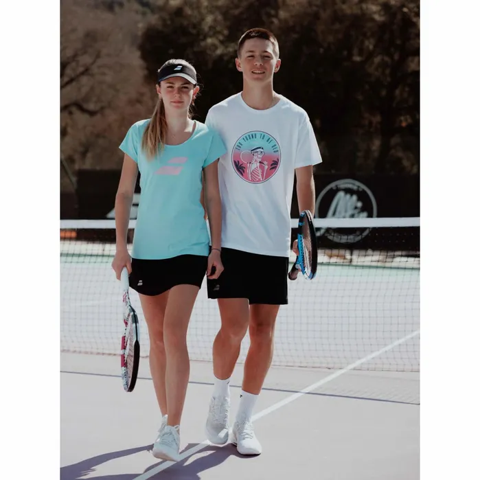 Women Tops Babolat Exercise Flag Tee Heather Blue