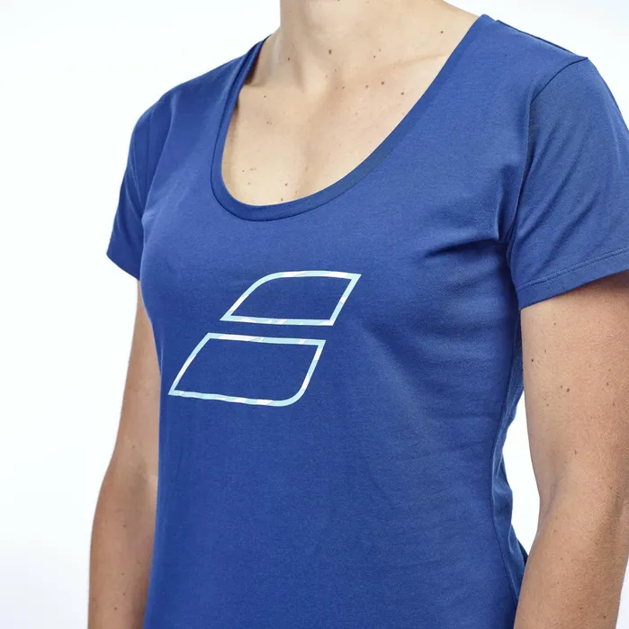 Women Tops Babolat Exercise Flag Tee Women Blue