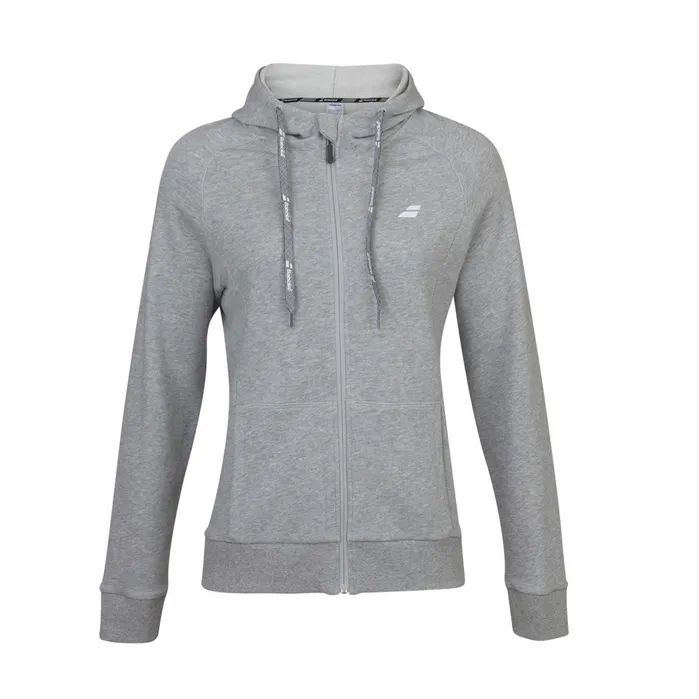 Women Tops Babolat Exercise Hood Jacket Women Flecked Gray