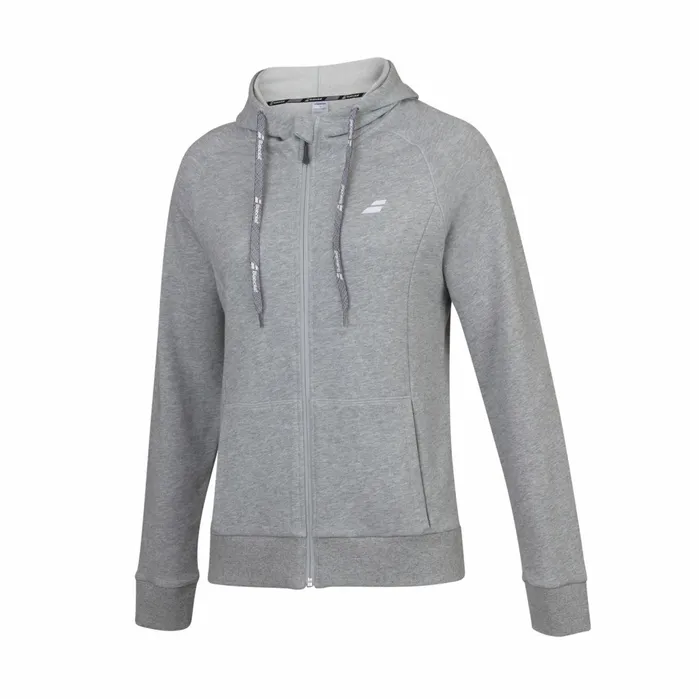 Women Tops Babolat Exercise Hood Jacket Women Flecked Gray