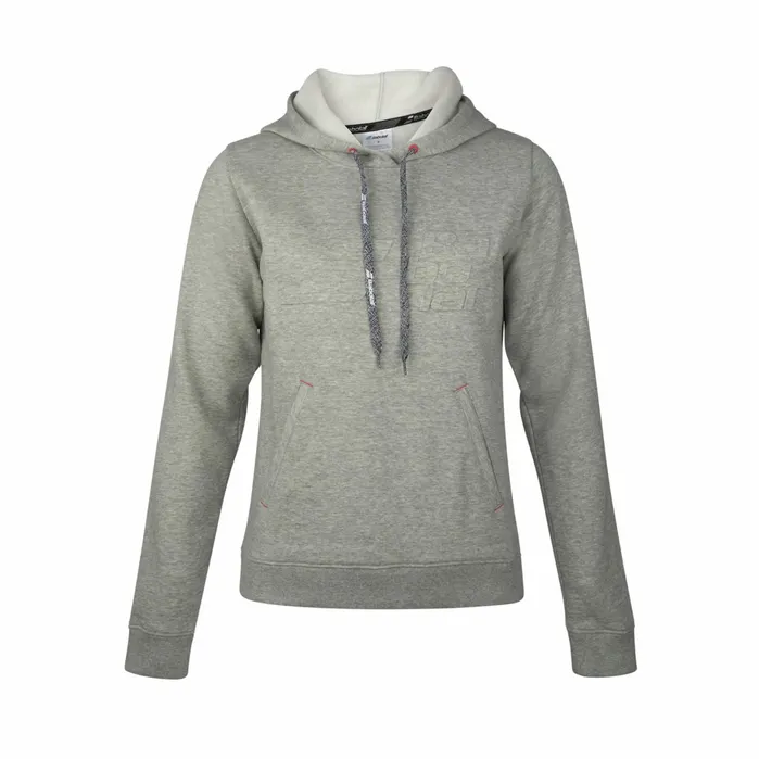 Women Tops Babolat Exercise Hood Sweat Women Flecked Gray
