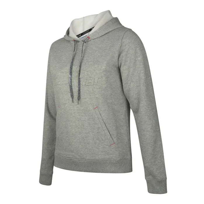 Women Tops Babolat Exercise Hood Sweat Women Flecked Gray