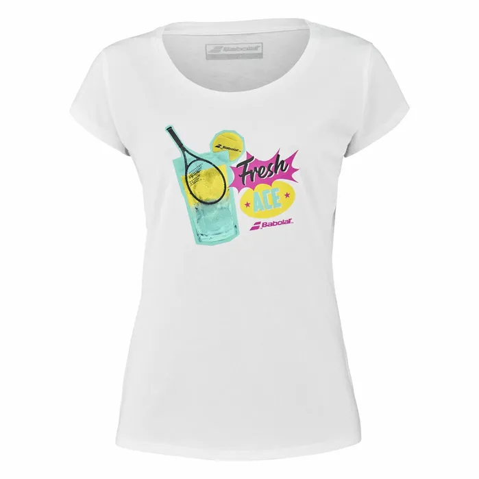Women Tops Babolat Exercise Message Tee Heather White