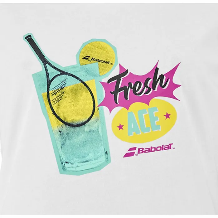 Women Tops Babolat Exercise Message Tee Heather White