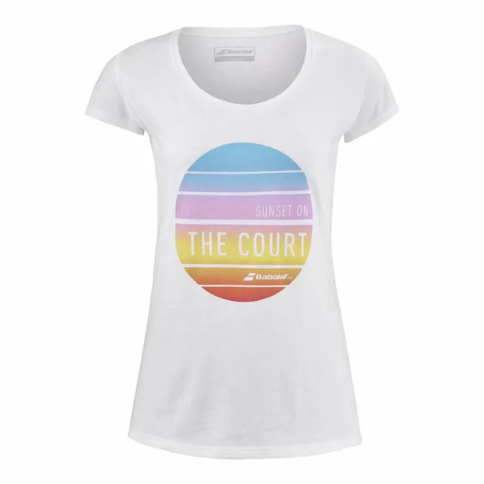 Women Tops Babolat Exercise Message Tee White