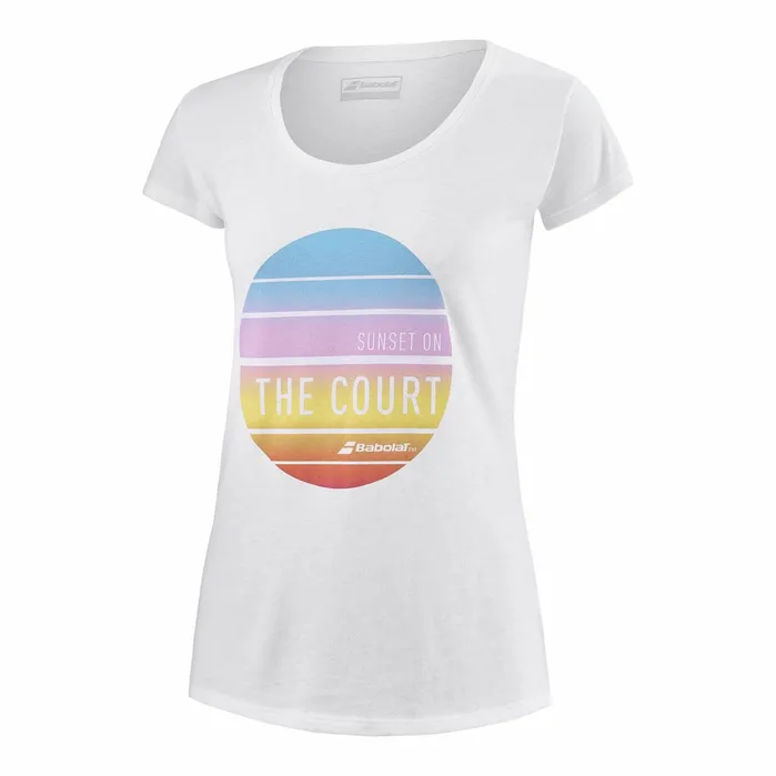 Women Tops Babolat Exercise Message Tee White