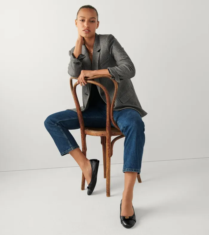 Women Tova Bow Ballet Black Cole Haan Flats and SlipOns