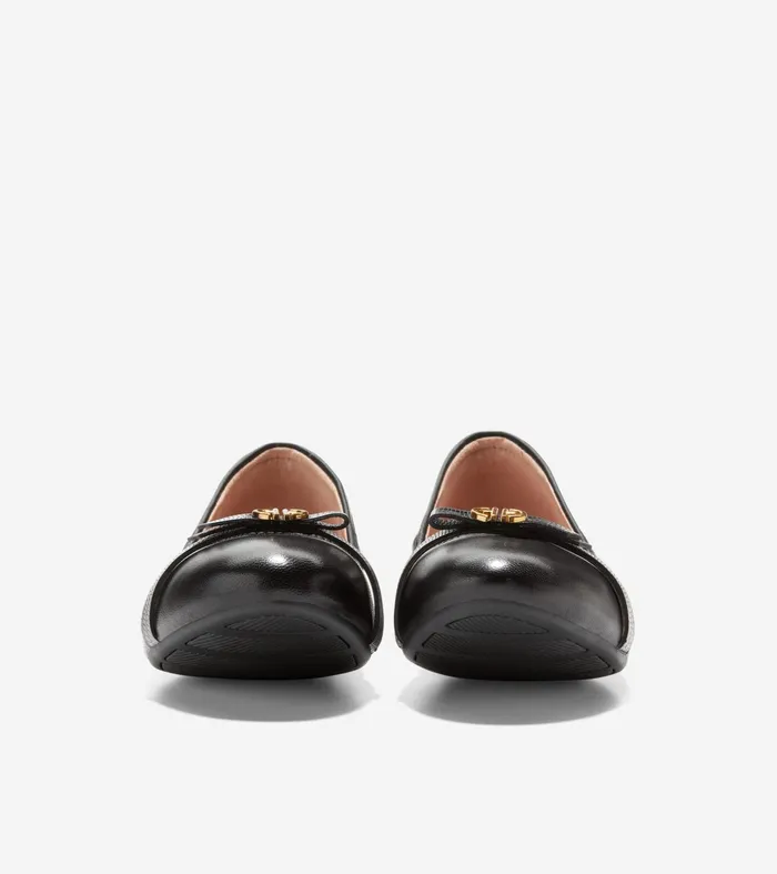 Women Tova Bow Ballet Black Cole Haan Flats and SlipOns