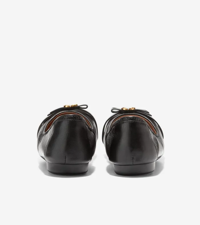 Women Tova Bow Ballet Black Cole Haan Flats and SlipOns