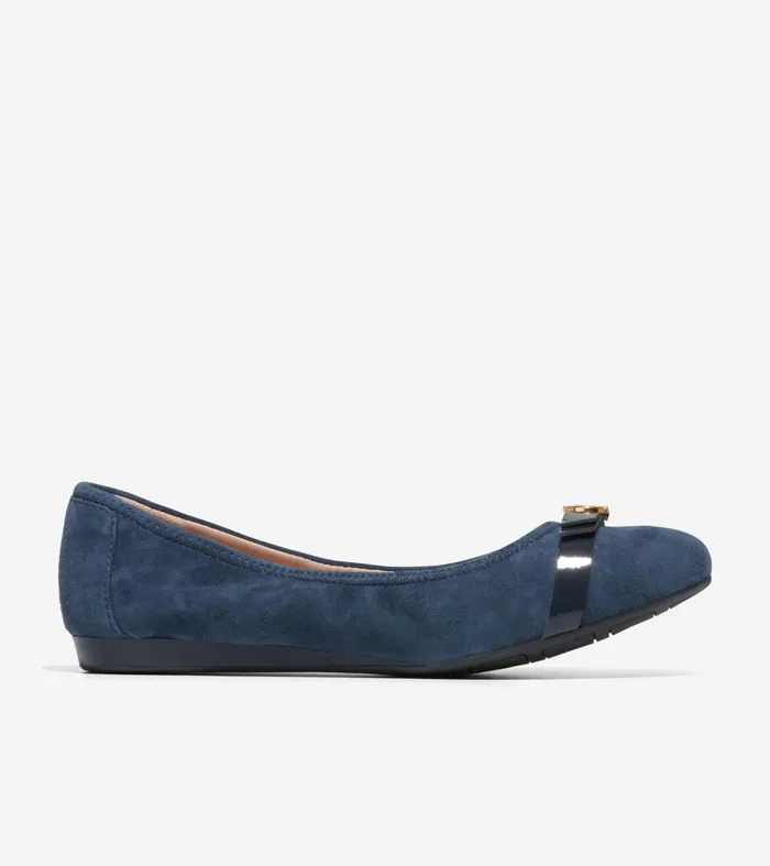 Women Tova Bow Ballet Flats Navy Blazer Cole Haan Flats and SlipOns