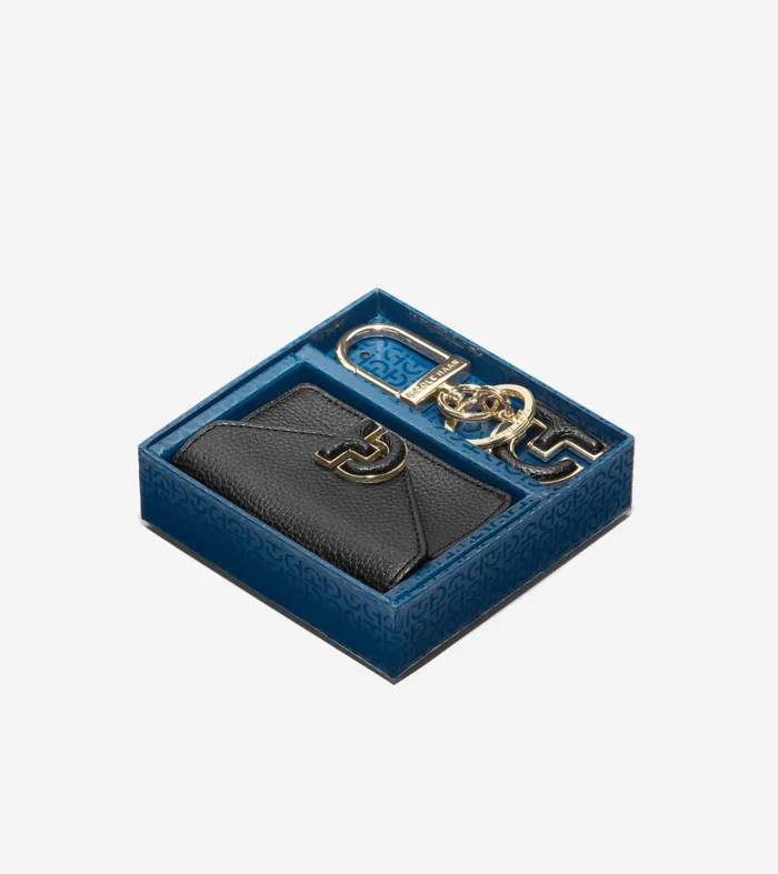 Women Town Card Case Gift Set Black Cole Haan Wallets and Wristlets