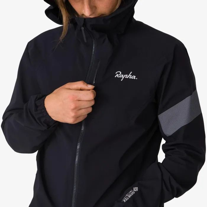 Women Trail GORETEX Infinium Jacket Blacklight Greydeep Bluelight Grey Rapha Jackets and Vests