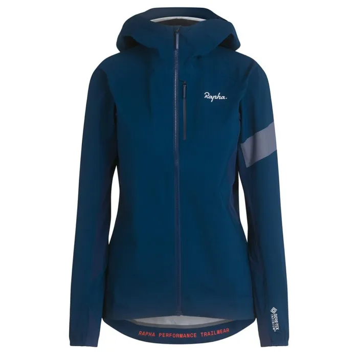 Women Trail GORETEX Infinium Jacket Blacklight Greydeep Bluelight Grey Rapha Jackets and Vests