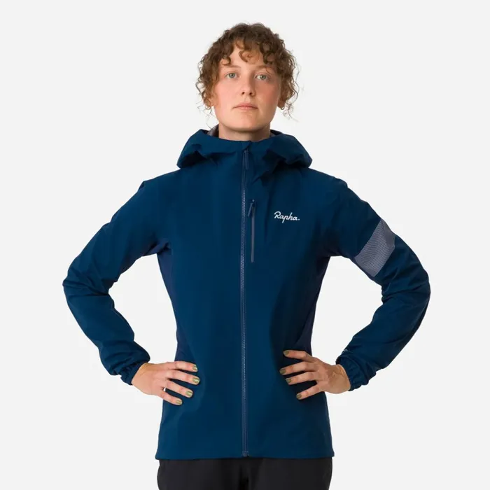 Women Trail GORETEX Infinium Jacket Blacklight Greydeep Bluelight Grey Rapha Jackets and Vests