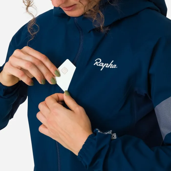 Women Trail GORETEX Infinium Jacket Blacklight Greydeep Bluelight Grey Rapha Jackets and Vests
