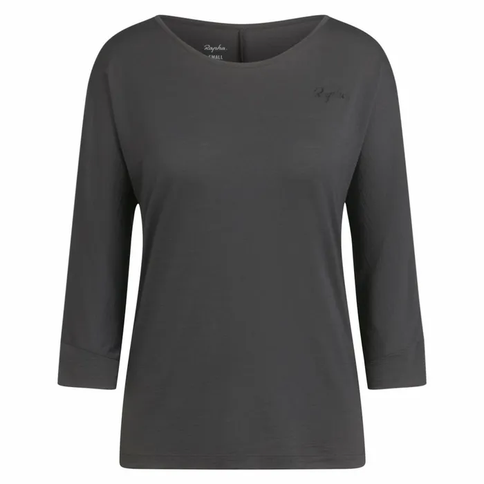 Women Trail Merino 34 Sleeve Top Dark Greyblack Rapha Archive