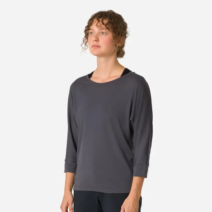 Women Trail Merino 34 Sleeve Top Dark Greyblack Rapha Archive