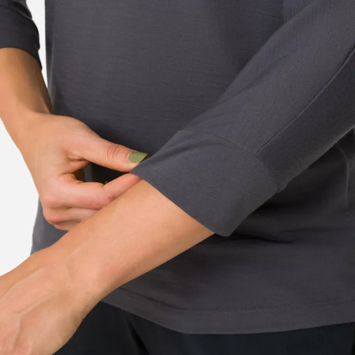 Women Trail Merino 34 Sleeve Top Dark Greyblack Rapha Archive