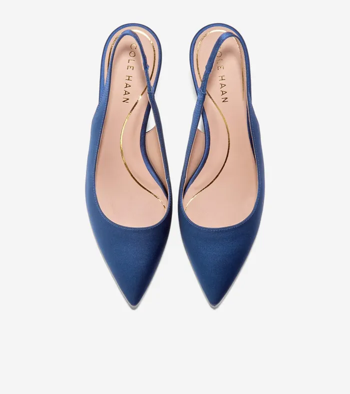 Women Vandam Sling Back Pumps Navy Blue Cole Haan Heels and Pumps