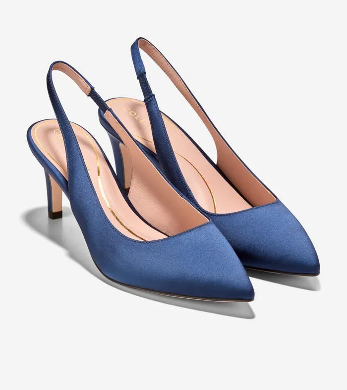 Women Vandam Sling Back Pumps Navy Blue Cole Haan Heels and Pumps