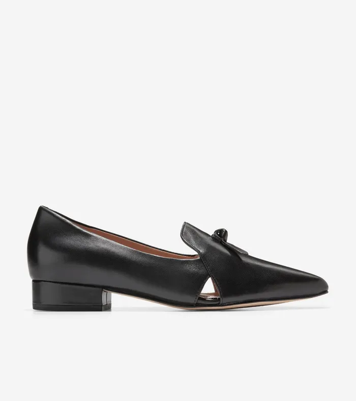 Women Viola Skimmer Flat Black Leather Cole Haan Flats and SlipOns