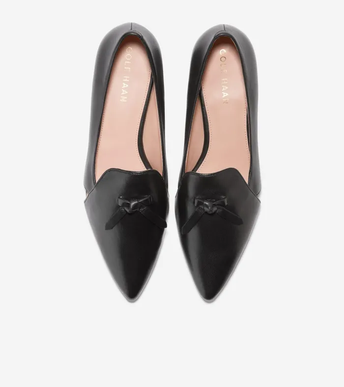 Women Viola Skimmer Flat Black Leather Cole Haan Flats and SlipOns