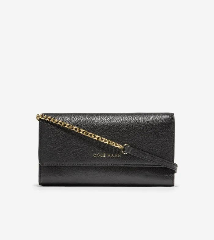 Women Wallet On A Chain Black Cole Haan Wallets and Wristlets