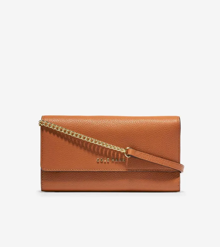 Women Wallet On A Chain British Tan Cole Haan Wallets and Wristlets