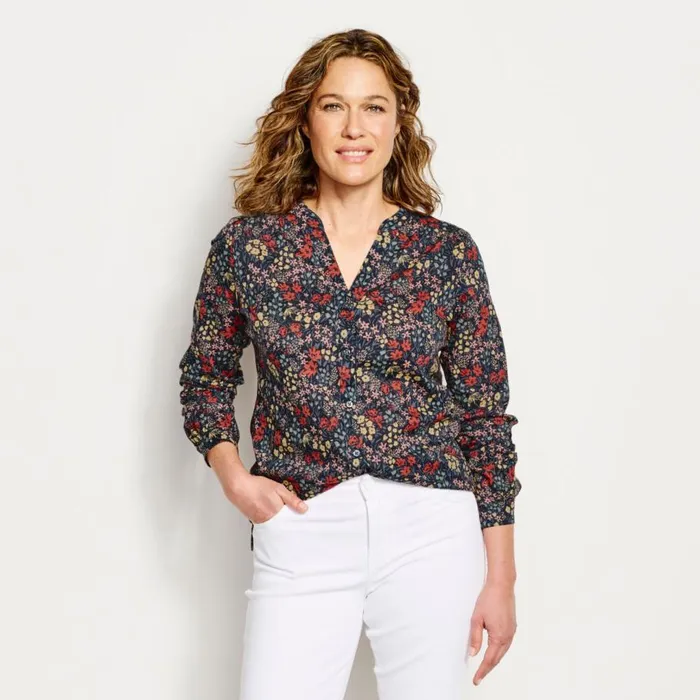 Women Wander LongSleeved Printed Shirt Carbon Artist Floral Orvis Shirts
