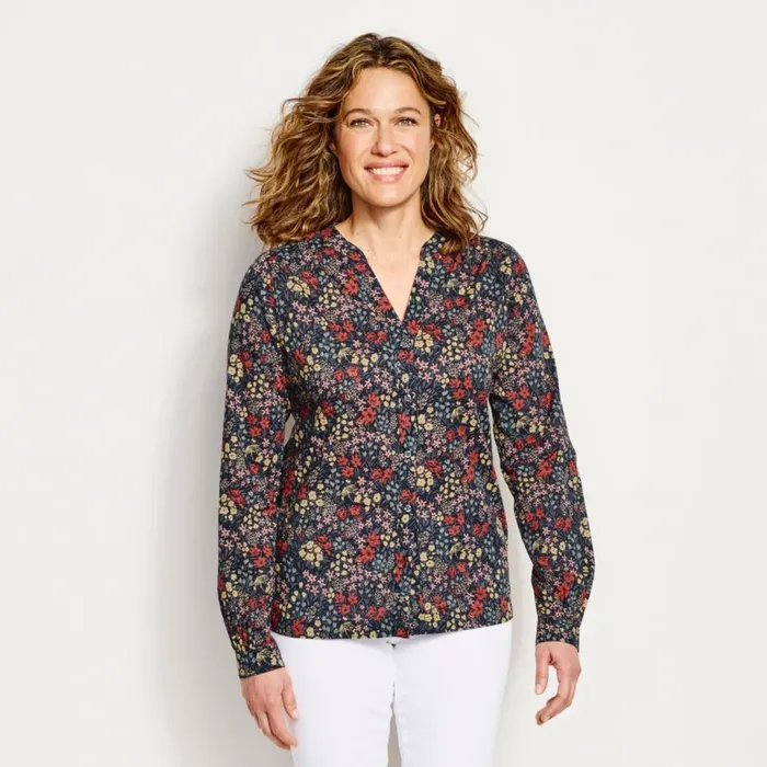 Women Wander LongSleeved Printed Shirt Carbon Artist Floral Orvis Shirts