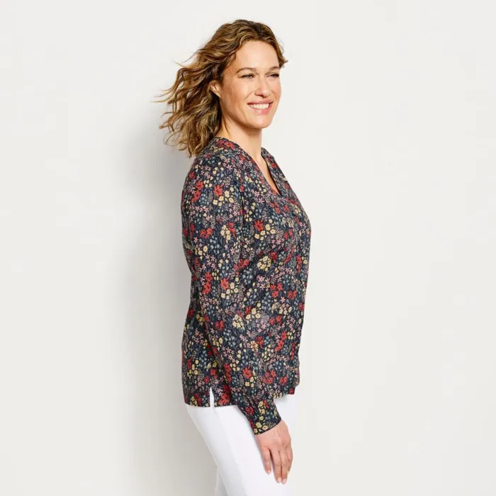 Women Wander LongSleeved Printed Shirt Carbon Artist Floral Orvis Shirts