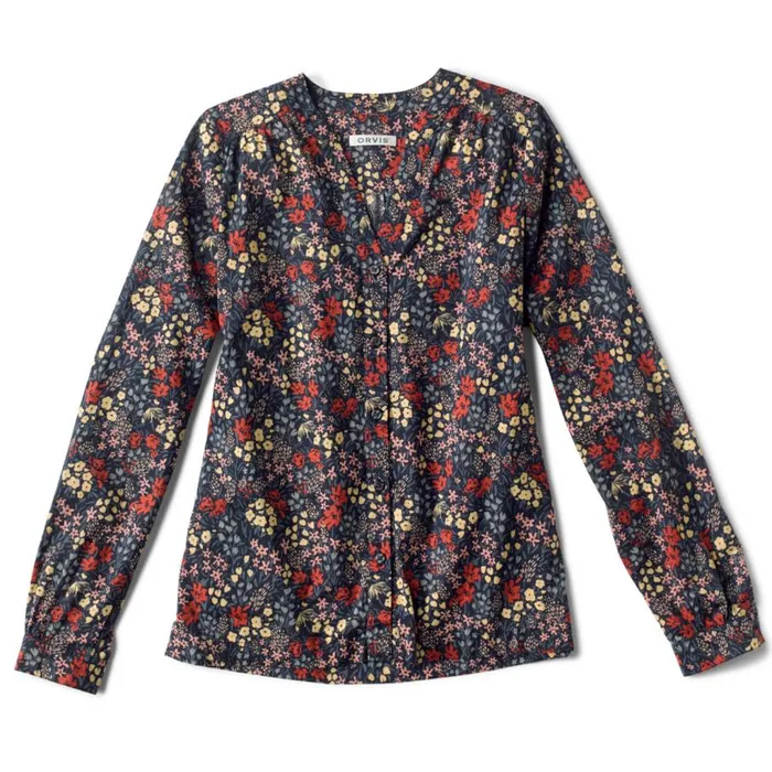 Women Wander LongSleeved Printed Shirt Carbon Artist Floral Orvis Shirts