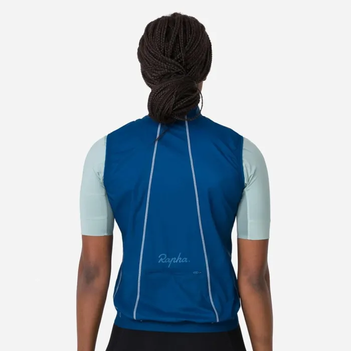 Women Wind Gilet Blackgreyarctic Ice Silver Reflectivejewelled Bluejewelled Blueplum Caspia Plum Caspiatantan Rapha Jackets and Vests